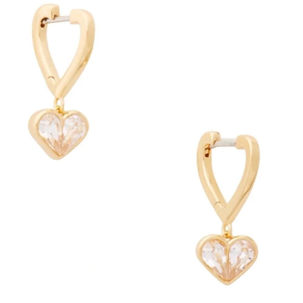 NWT Kate Spade “Rock Solid” heart drop earrings